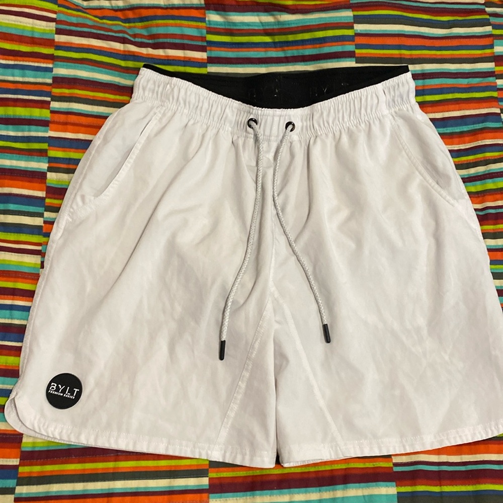 BYLT athletic performance size large shorts, super comfy, built-in, camo boxes